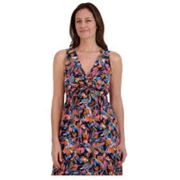 FRENCH CONNECTION WOMEN'S MAXI FRONT TWIST DRESS MULTICOLOR SIZE LARGE NWT - Picture 10 of 10